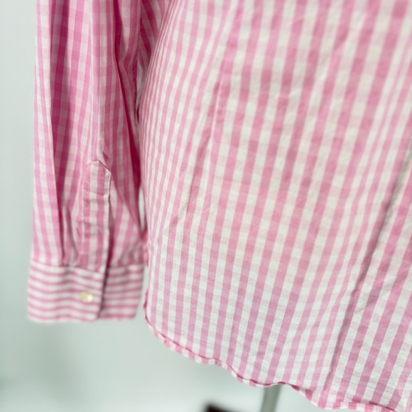 The Shirt by Rochelle Behrens Pink Gingham Button Down XL - Picture 5 of 7